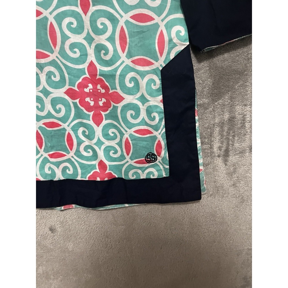 Simply Southern Shirt Cotton Small Blue Pink Paisley Cover Up Tunic Shirt - Picture 3 of 5